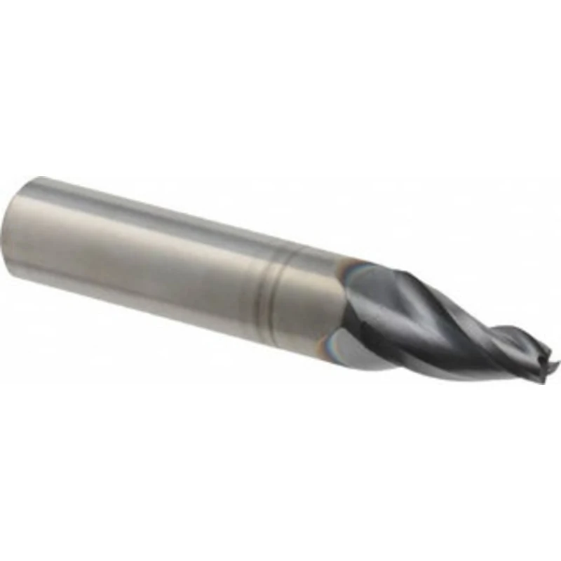 Seco Tools 11 per Side 5mm Small End Diam 20mm LOC 3-Flute Solid Carbide Tapered Square End Mill 14mm Shank Diam, 80m...